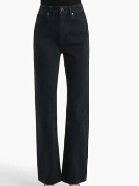 Khaite Danielle Black Women's High-Rise Straight Jeans - NWOT - Size 31